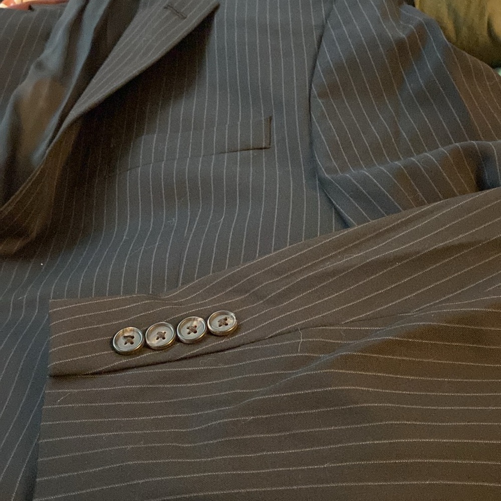 Lauren Ralph Lauren Charcoal Pinstripe Men's Suit Jacket - Picture 4 of 4